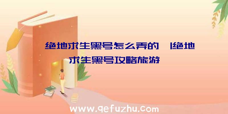 「绝地求生黑号怎么弄的」|绝地求生黑号攻略旅游